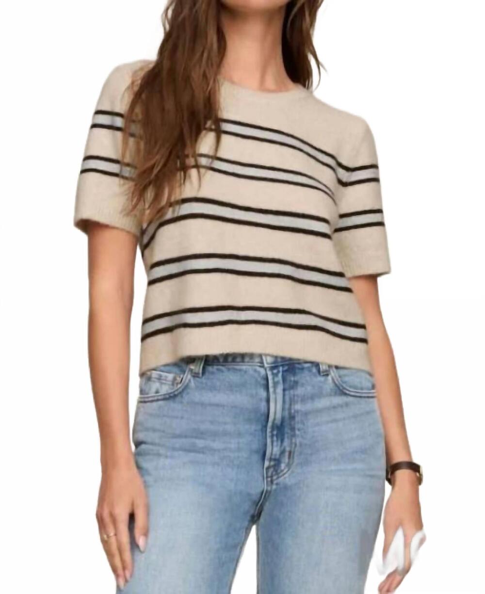 NEW Z SUPPLY gatewood stripe sweater in beige